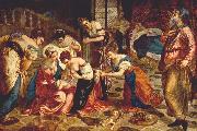 TINTORETTO, Jacopo The Birth of St. John the Baptist wr oil painting